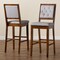 Baxton Studio Gideon ModernGrey Fabric Upholstered and Walnut Brown Finished Wood 2-Piece Bar Stool Set PR 194-2PC-12149-ZORO - alternate 9
